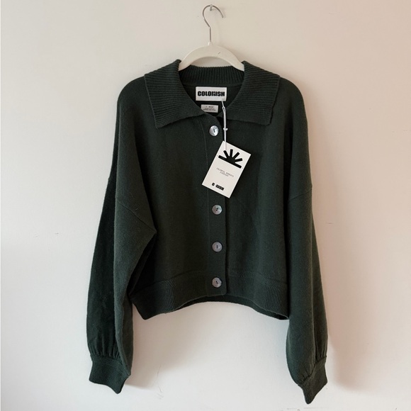 NWT Crush 100% Cashmere Dark Green Women's Knit Jogger Set size m $668 - Picture 7 of 9